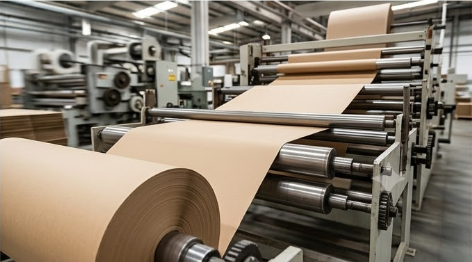 Papelão ondulado em produção