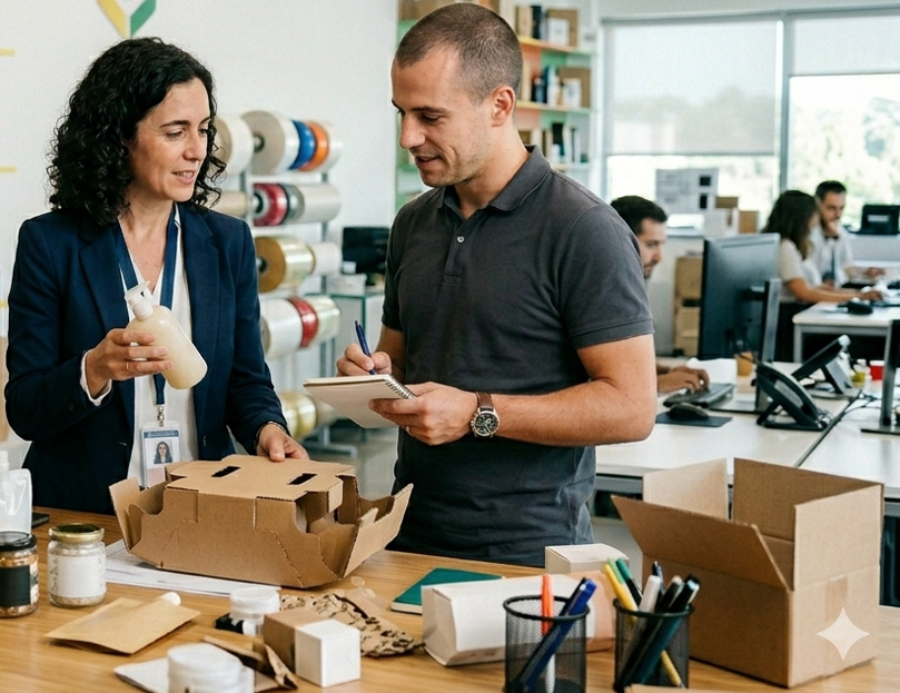 Equipe Unipacking em consultoria de embalagens